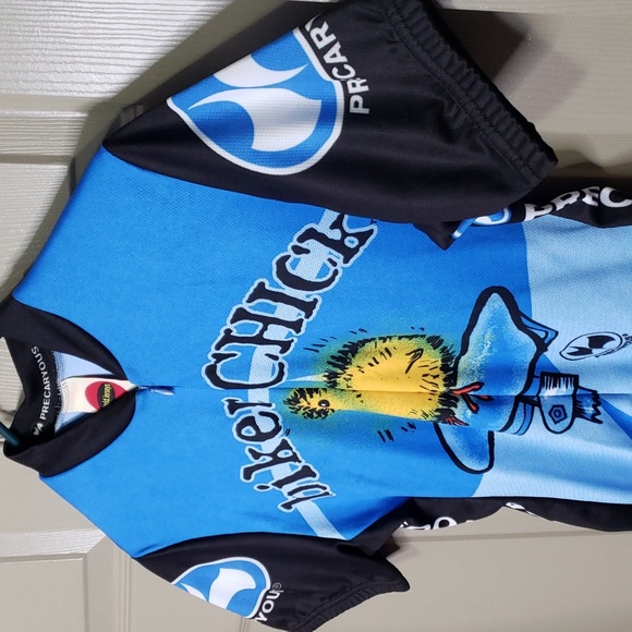 World Jerseys Biker chick bicycle zip short slave top size medium - Picture 2 of 7